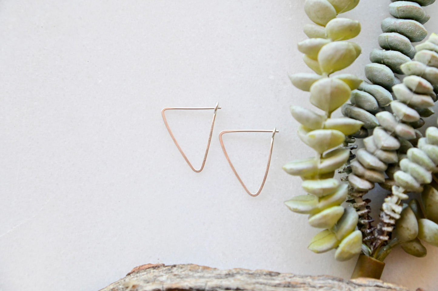 Hammered Hoops: Triangle Infinity Hoops in Gold or Silver