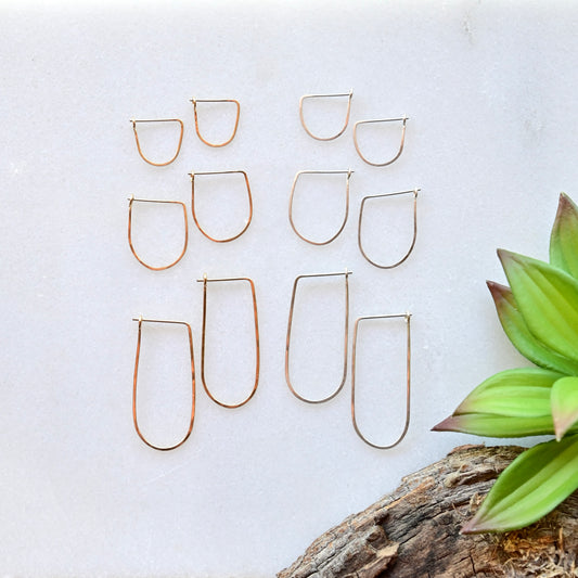 Hammered Hoops: Round Infinity Hoops in Gold or Silver