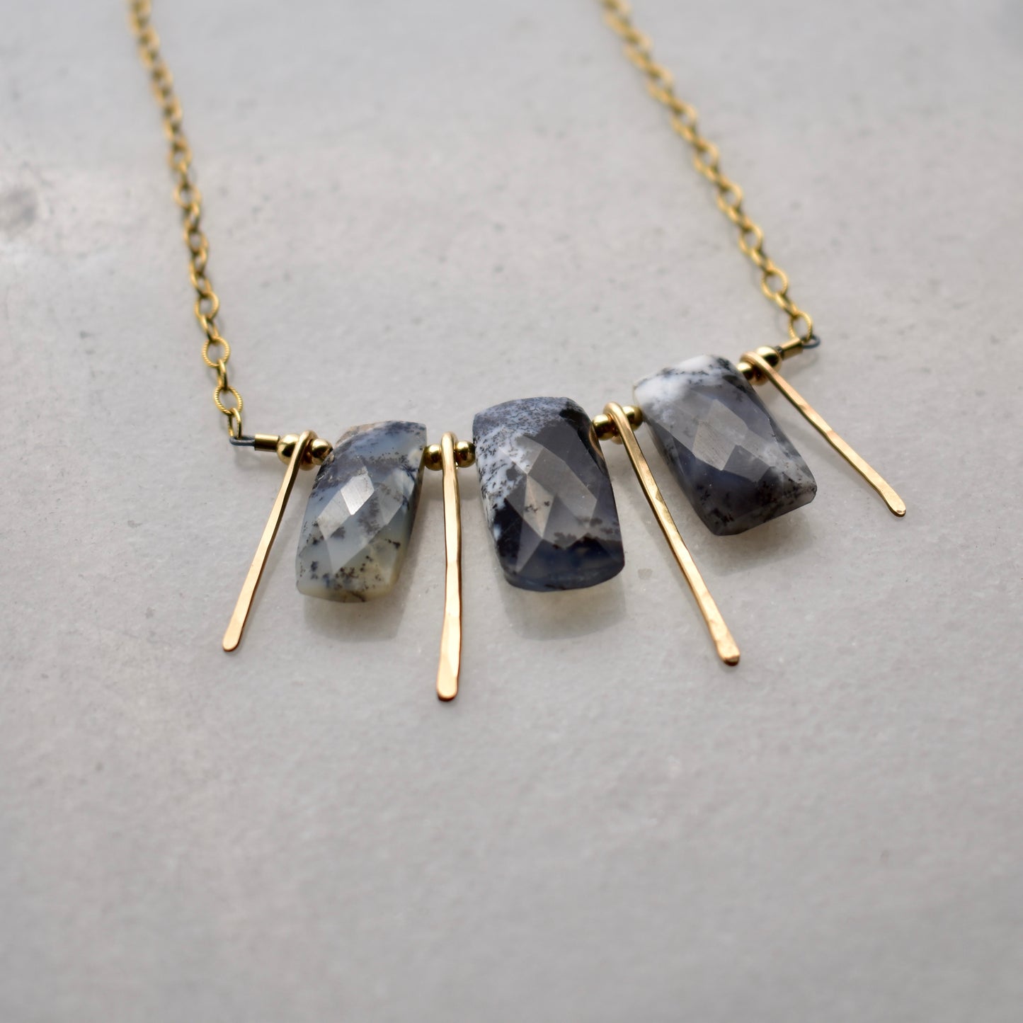 Sticks & Stones: Dendrite Opal + Gold Necklace