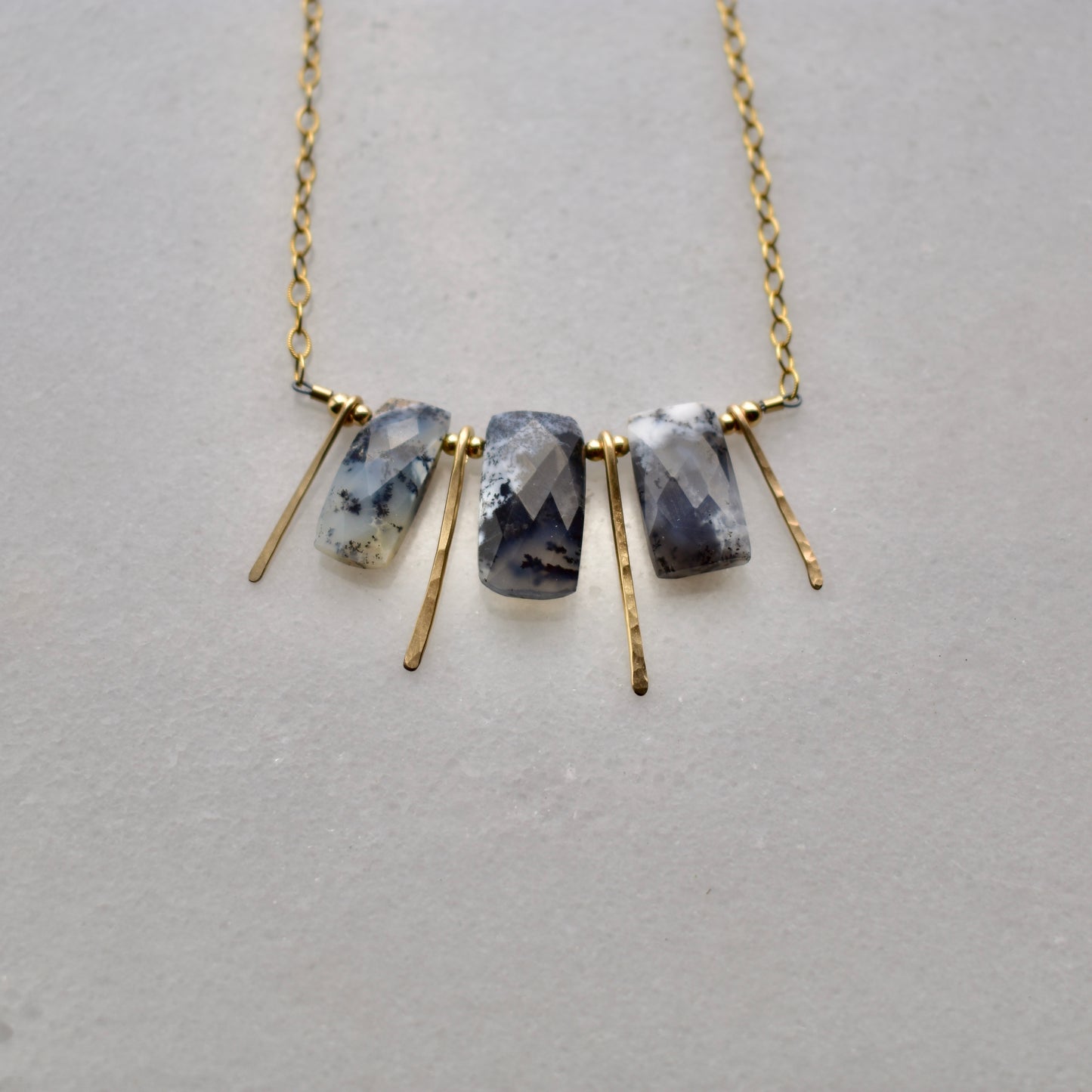 Sticks & Stones: Dendrite Opal + Gold Necklace