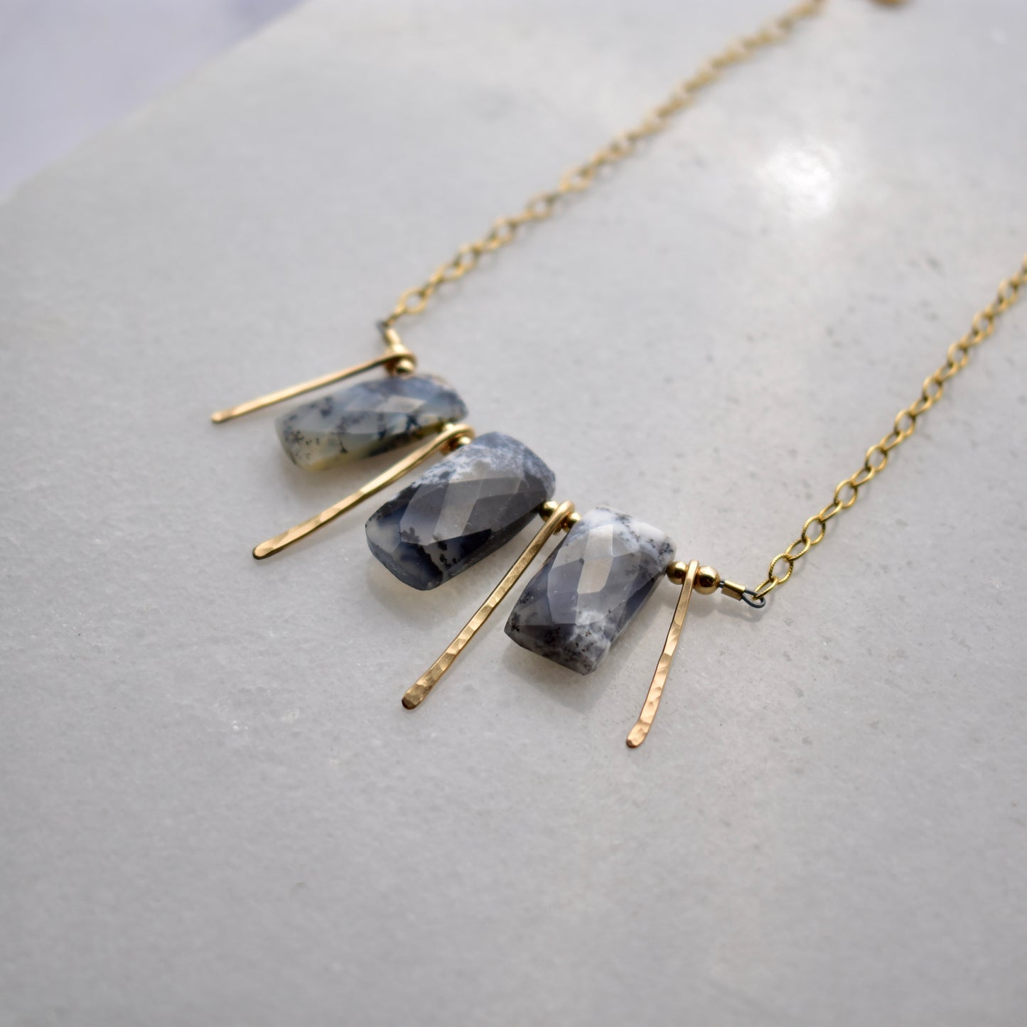 Sticks & Stones: Dendrite Opal + Gold Necklace