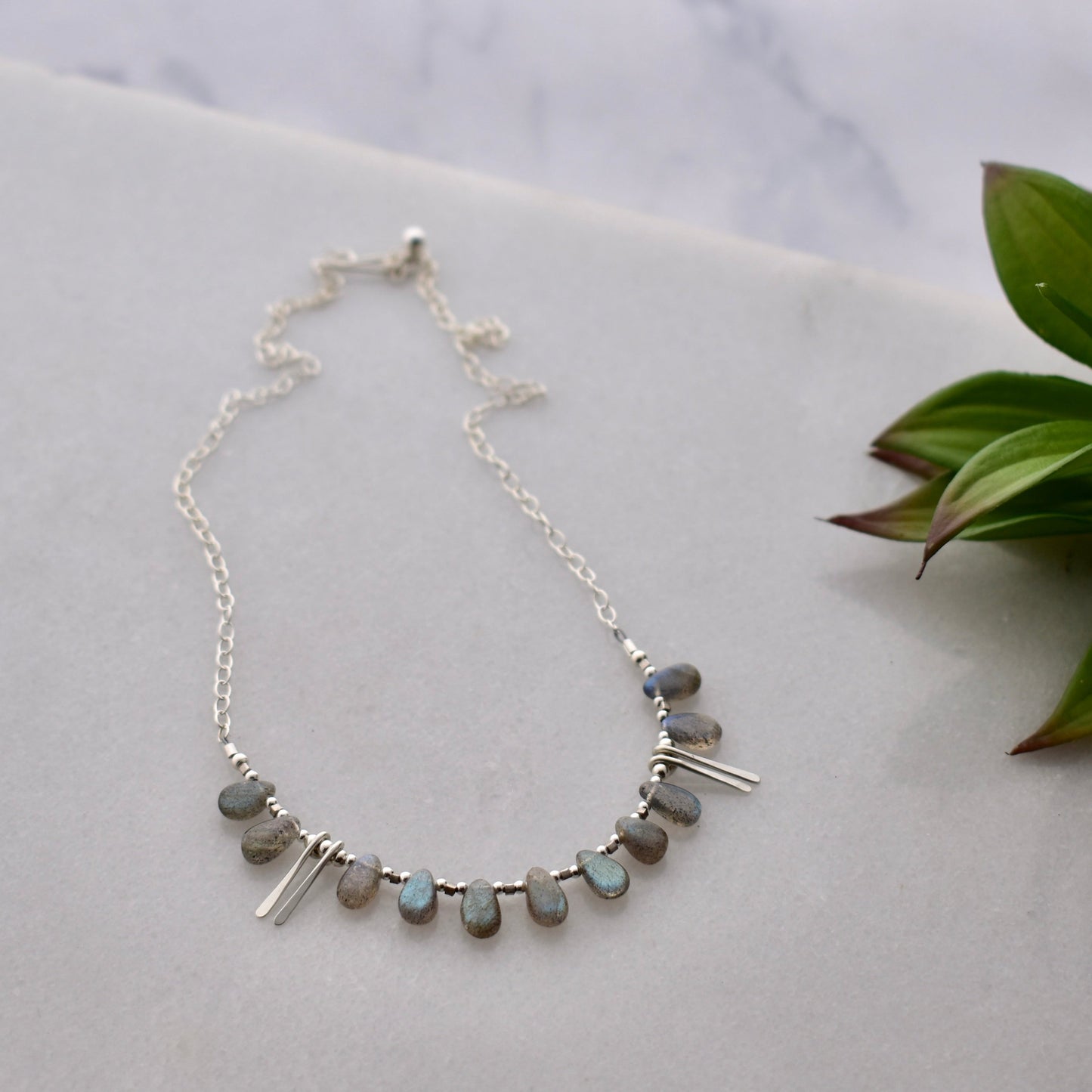 Sticks & Stones: Labradorite + Silver Necklace