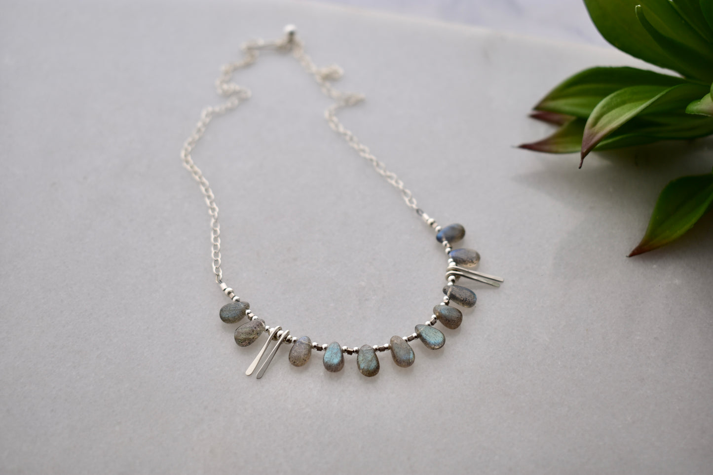 Sticks & Stones: Labradorite + Silver Necklace