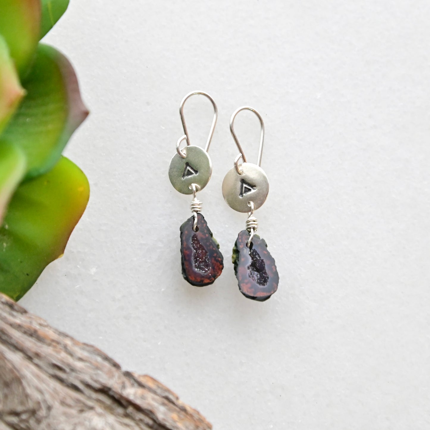 Silver Elements: Geode Earrings