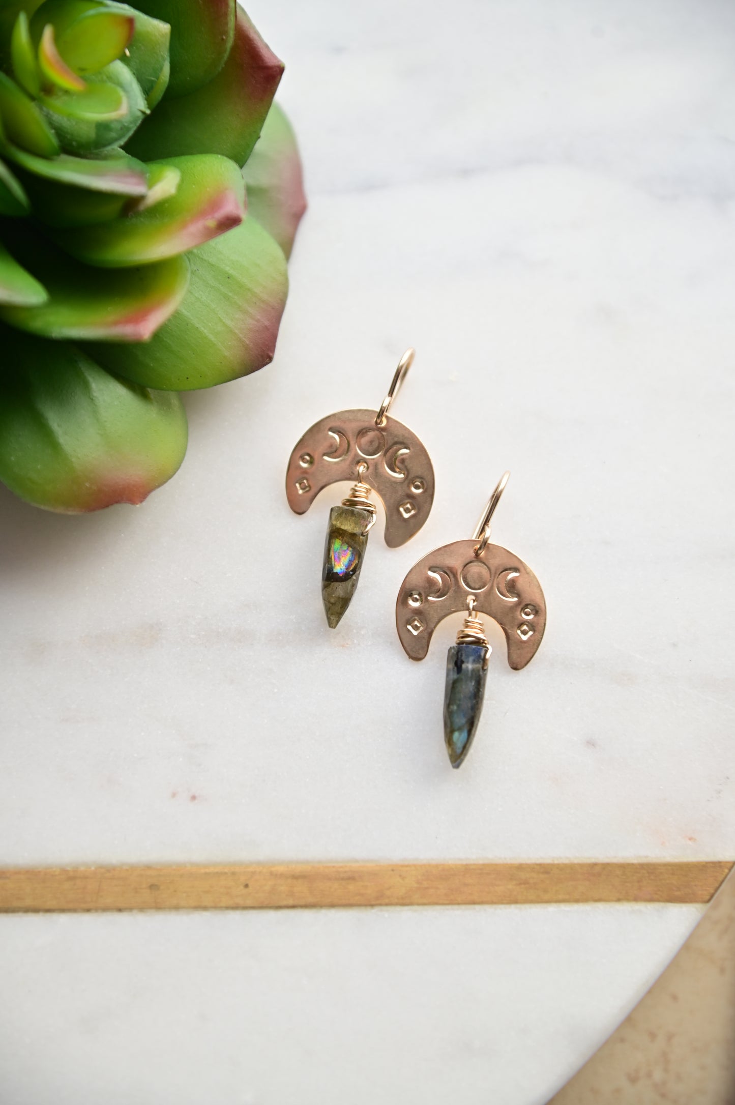 Gold Essentials: Labradorite Earrings