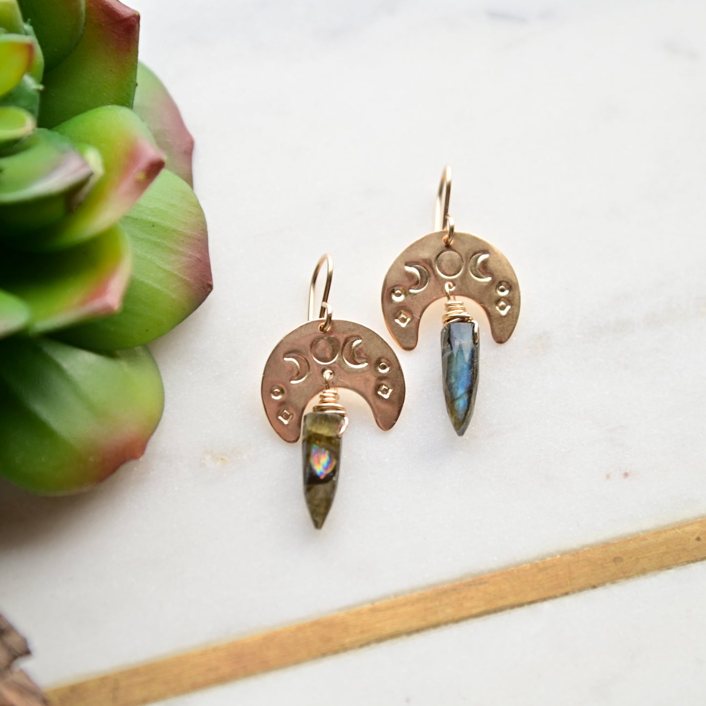 Gold Essentials: Labradorite Earrings