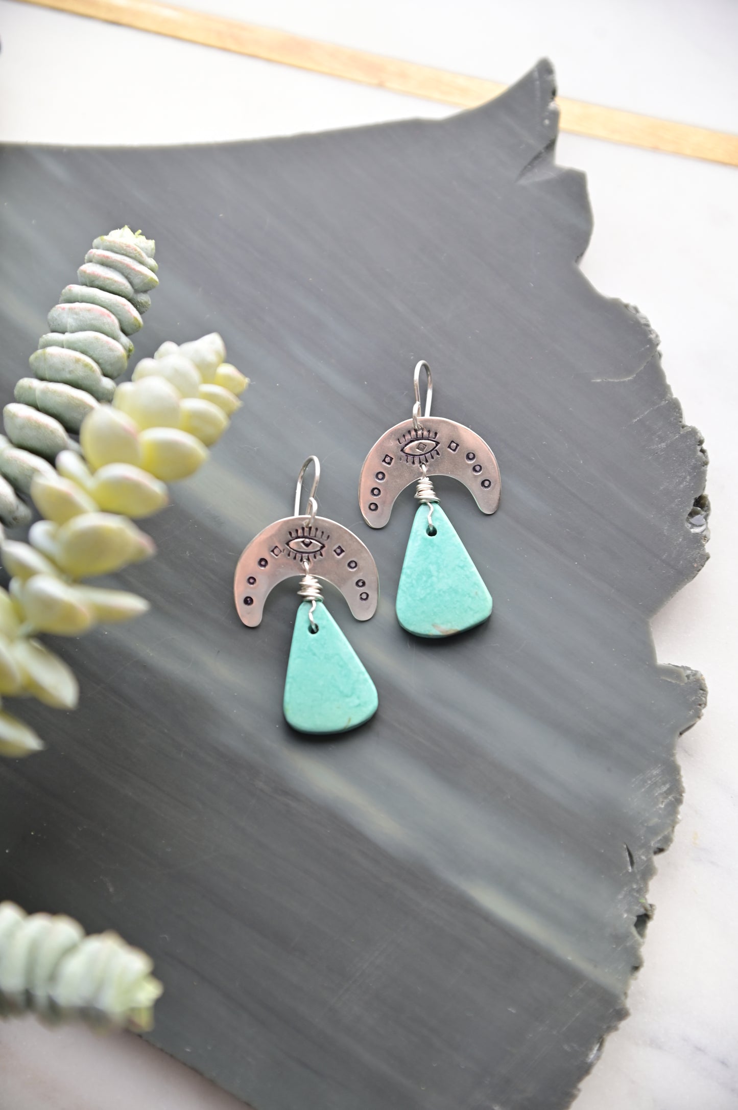 Silver Elements: Turquoise Earrings