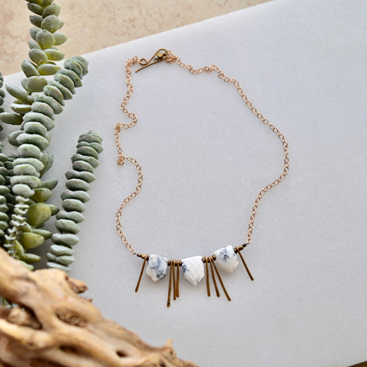 Sticks & Stones: Dendrite Opal + Brass Necklace