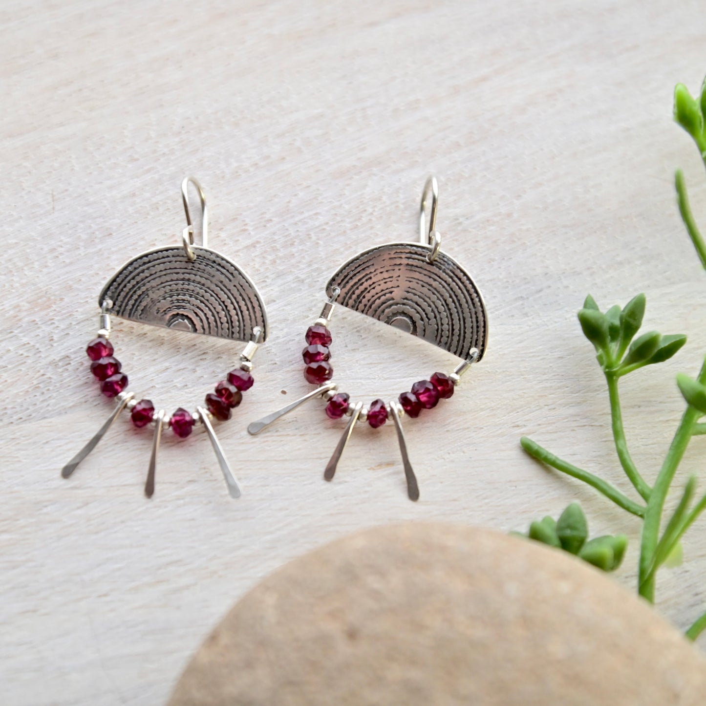 Silver Elements: Pink Tourmaline Earrings