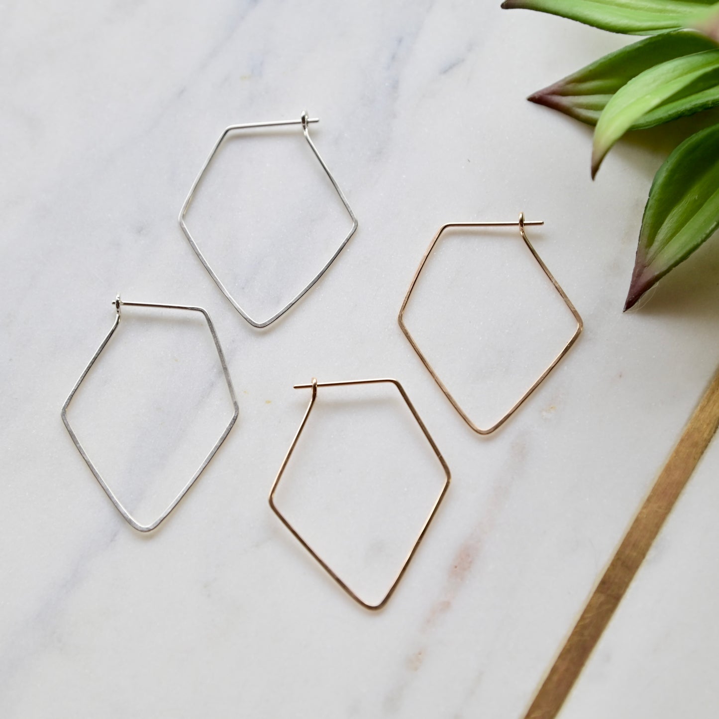 Hammered Hoops: Diamond Infinity Earrings