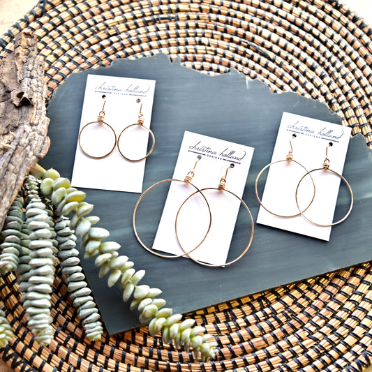 Hammered Hoops: Classic Hoop Earrings in Silver or Gold