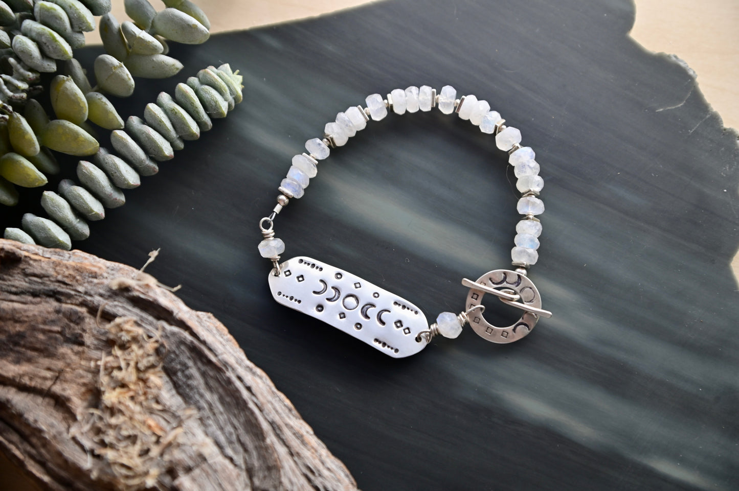 Silver Elements: Moonstone Bracelet