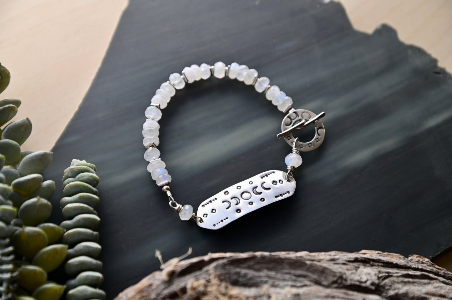 Silver Elements: Moonstone Bracelet