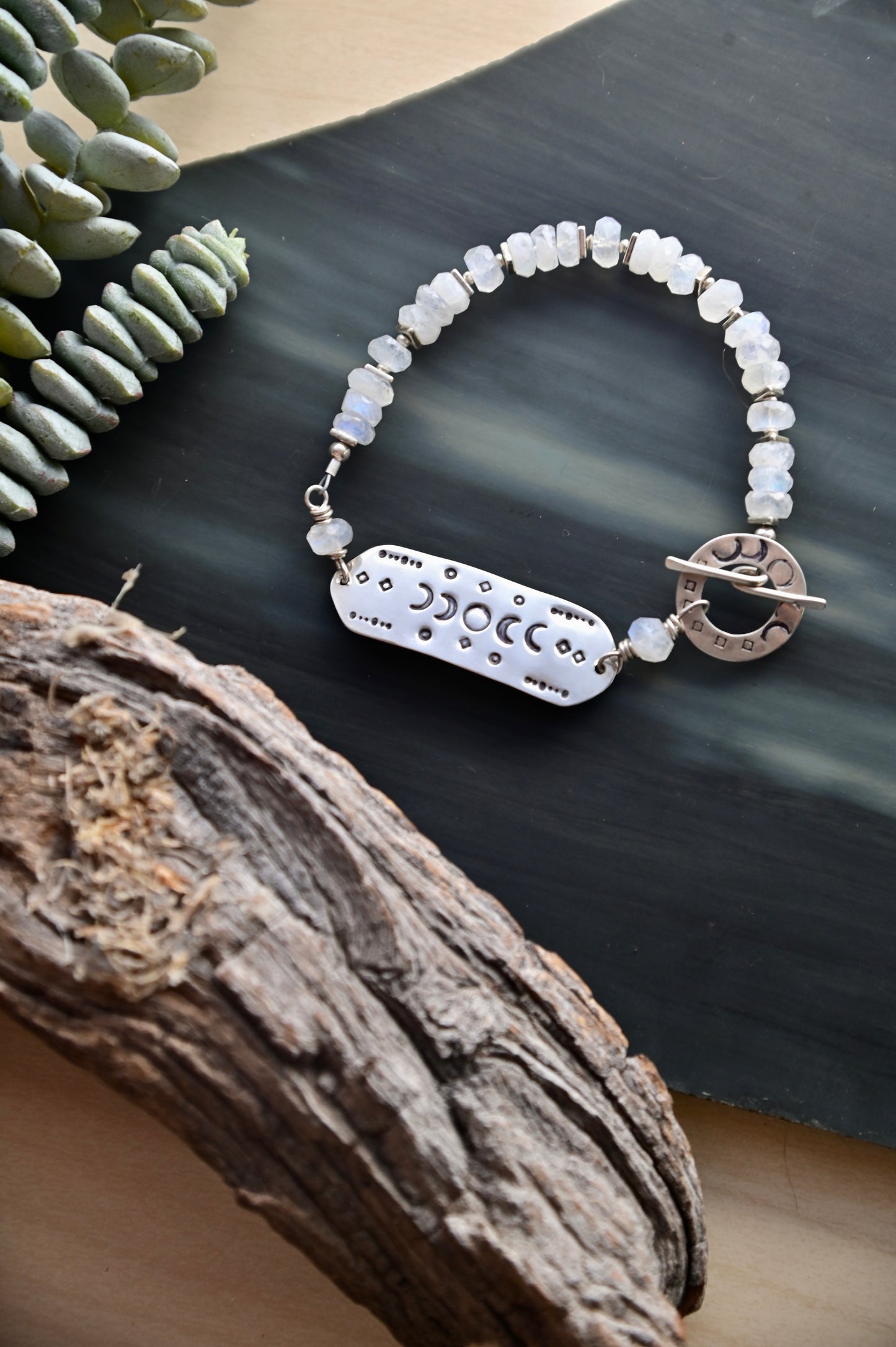 Silver Elements: Moonstone Bracelet