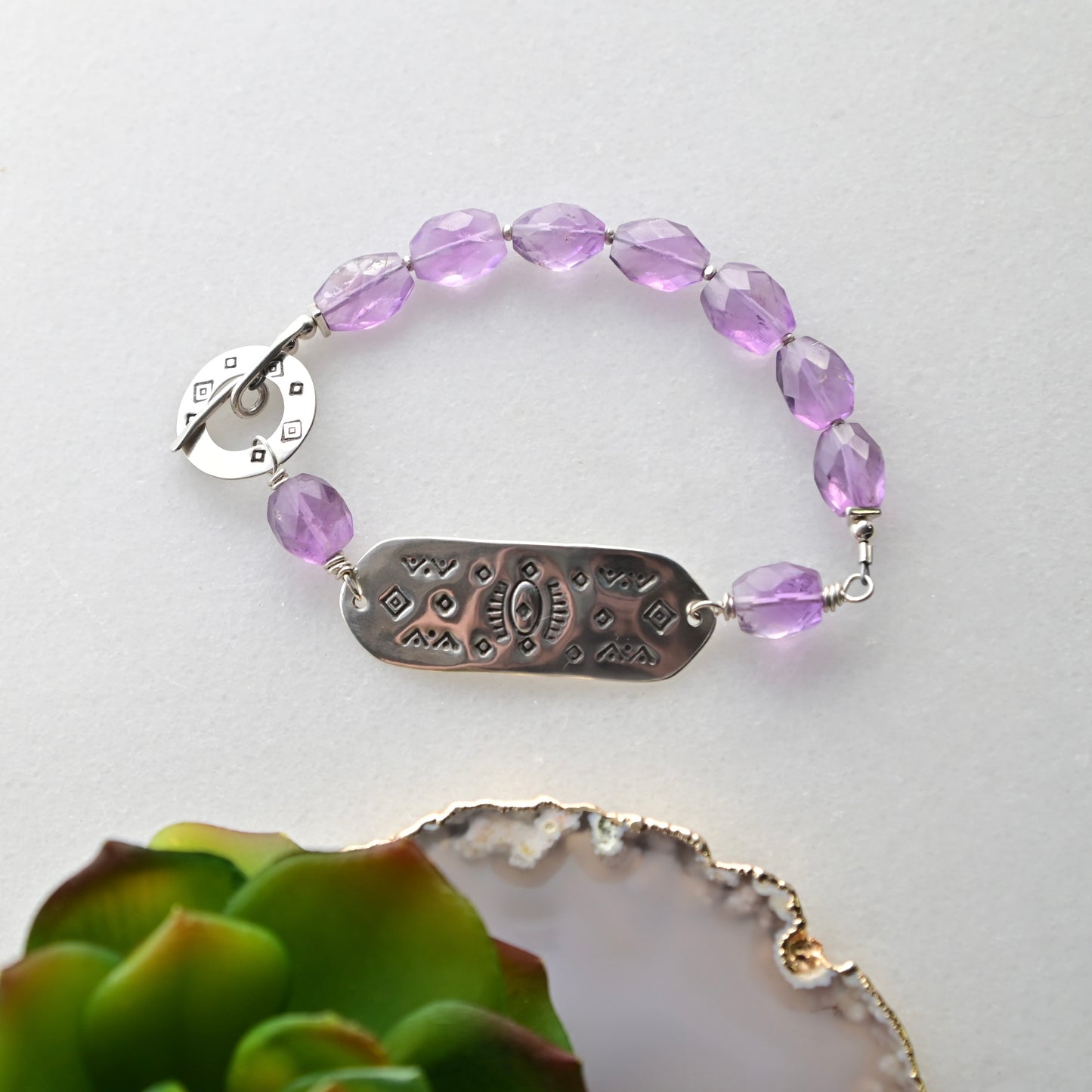 Silver Elements: Amethyst Bracelet