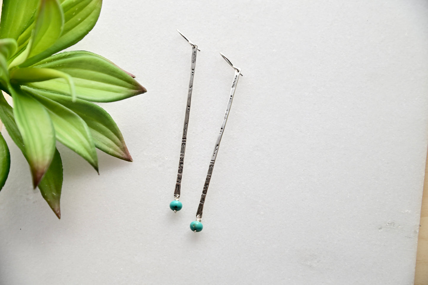 Sticks & Stones: Turquoise + Silver Earrings