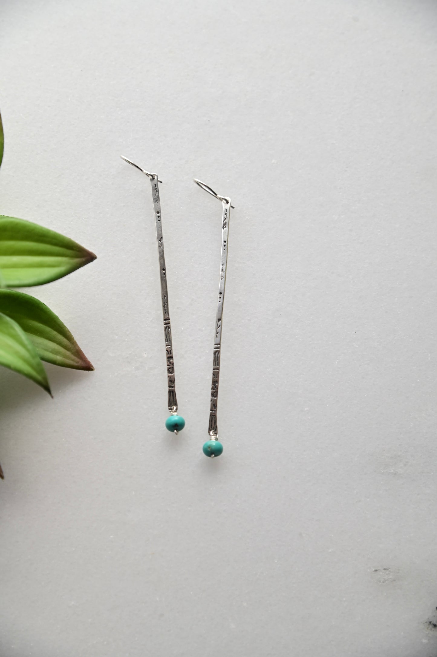 Sticks & Stones: Turquoise + Silver Earrings