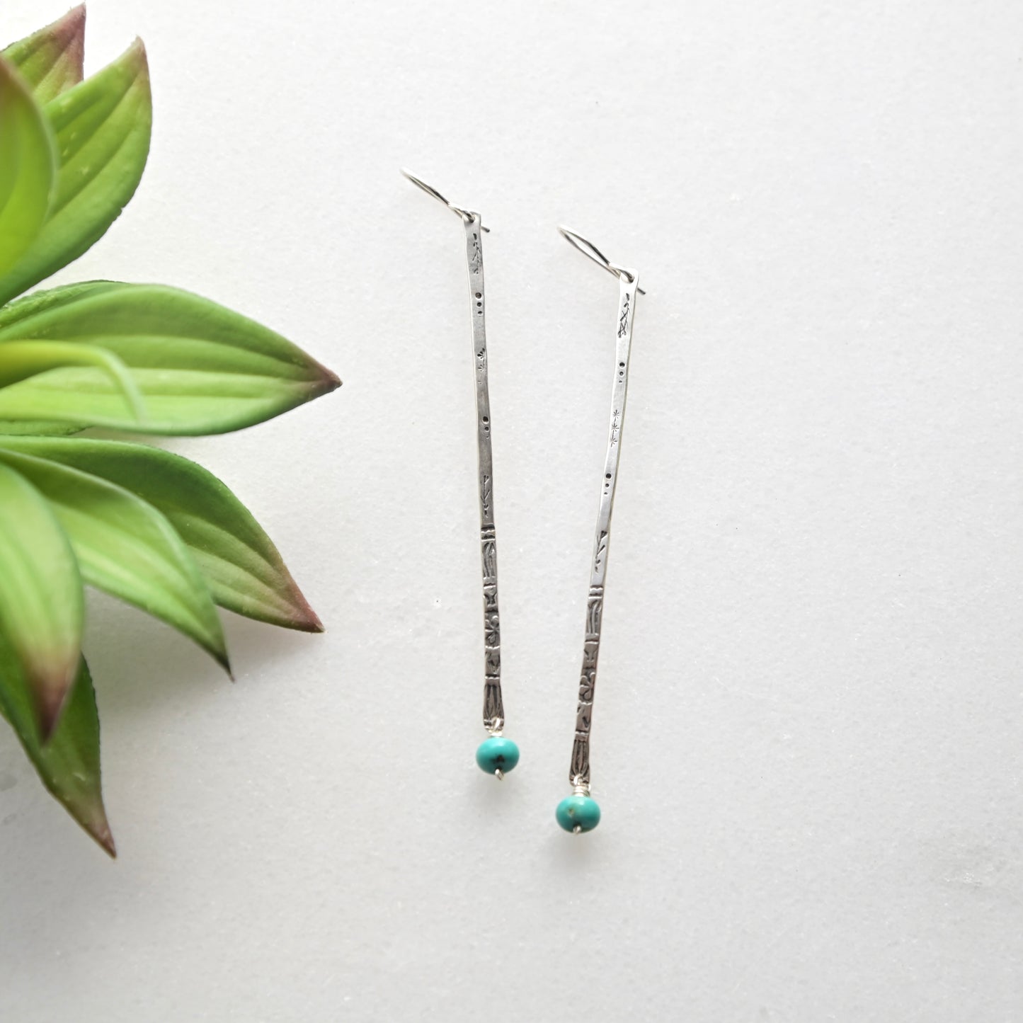 Sticks & Stones: Turquoise + Silver Earrings