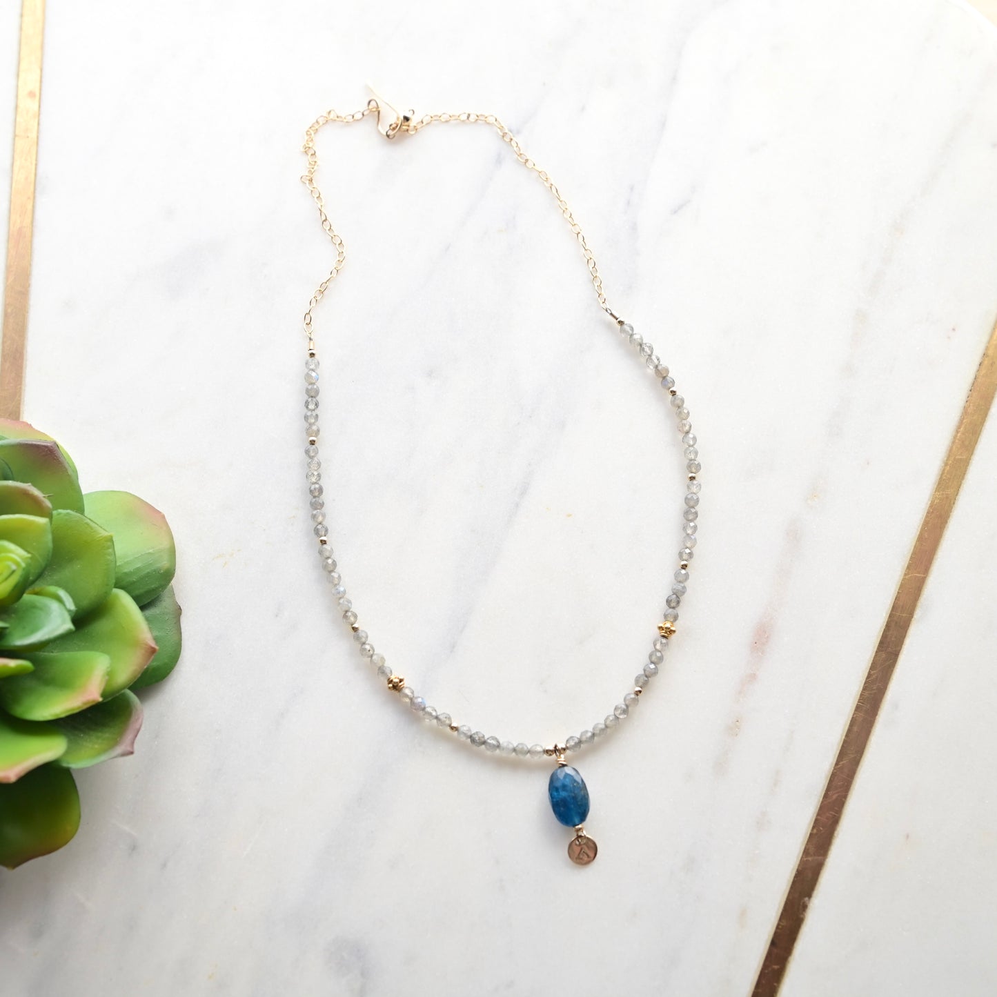 Gold Essentials: Apatite + Labradorite Necklace