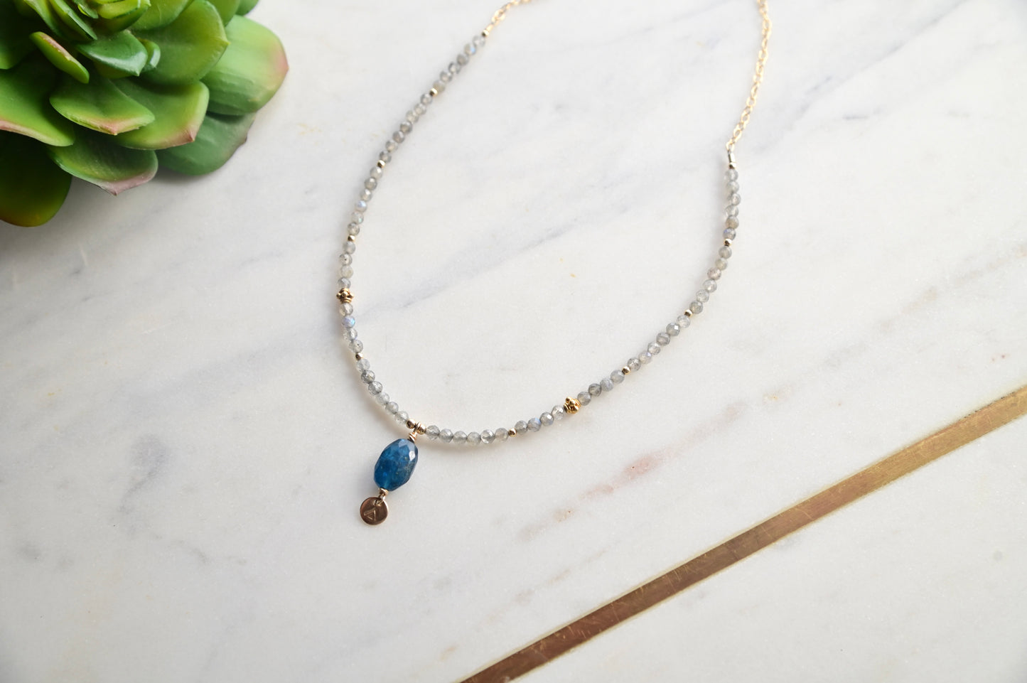 Gold Essentials: Apatite + Labradorite Necklace