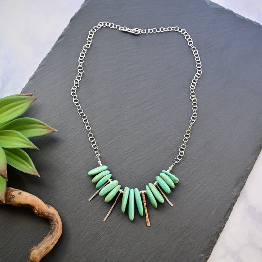 Sticks & Stones: Turquoise + Silver Necklace