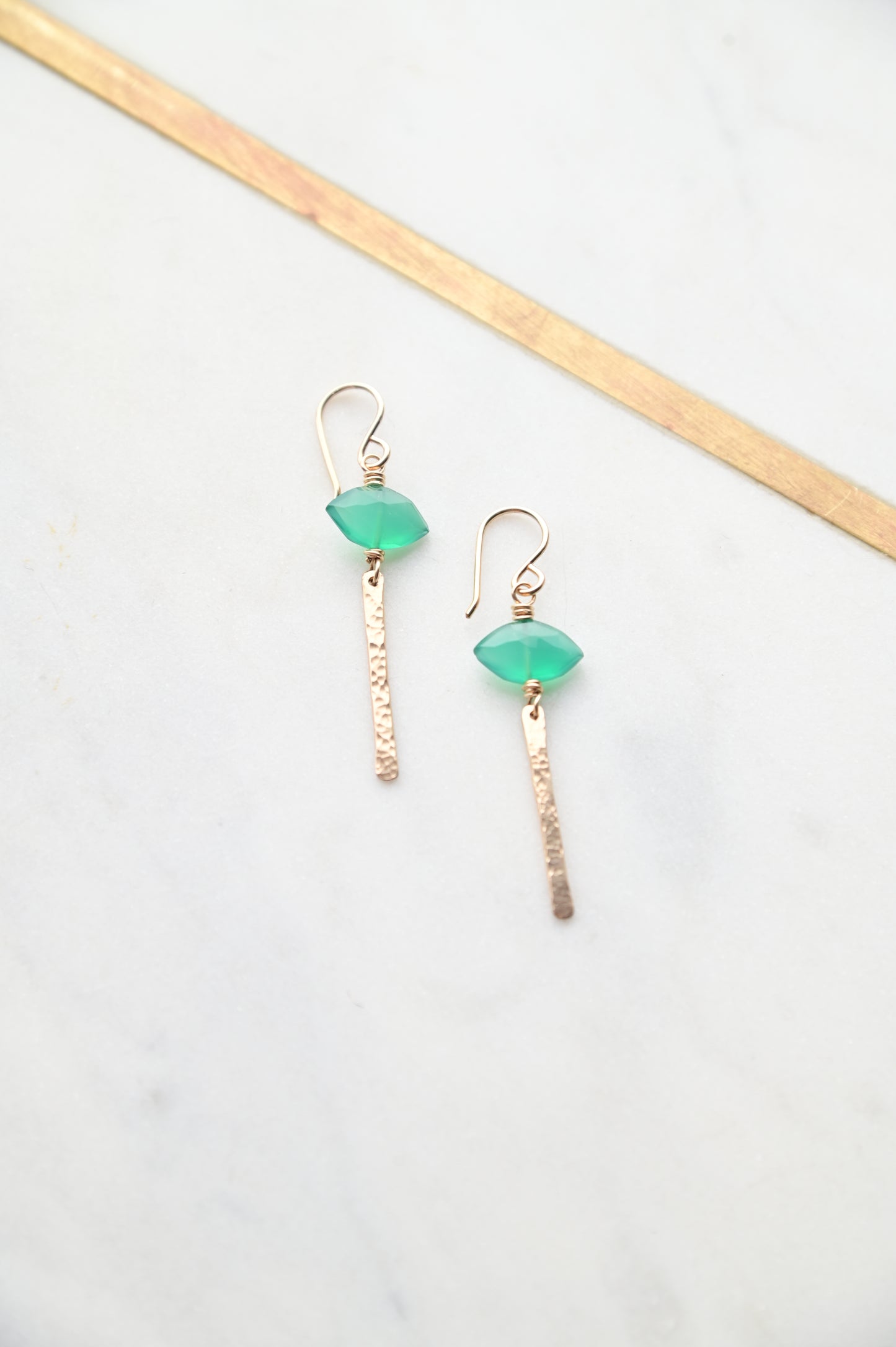 Sticks & Stones: Green Onyx + Gold Necklace + Earrings