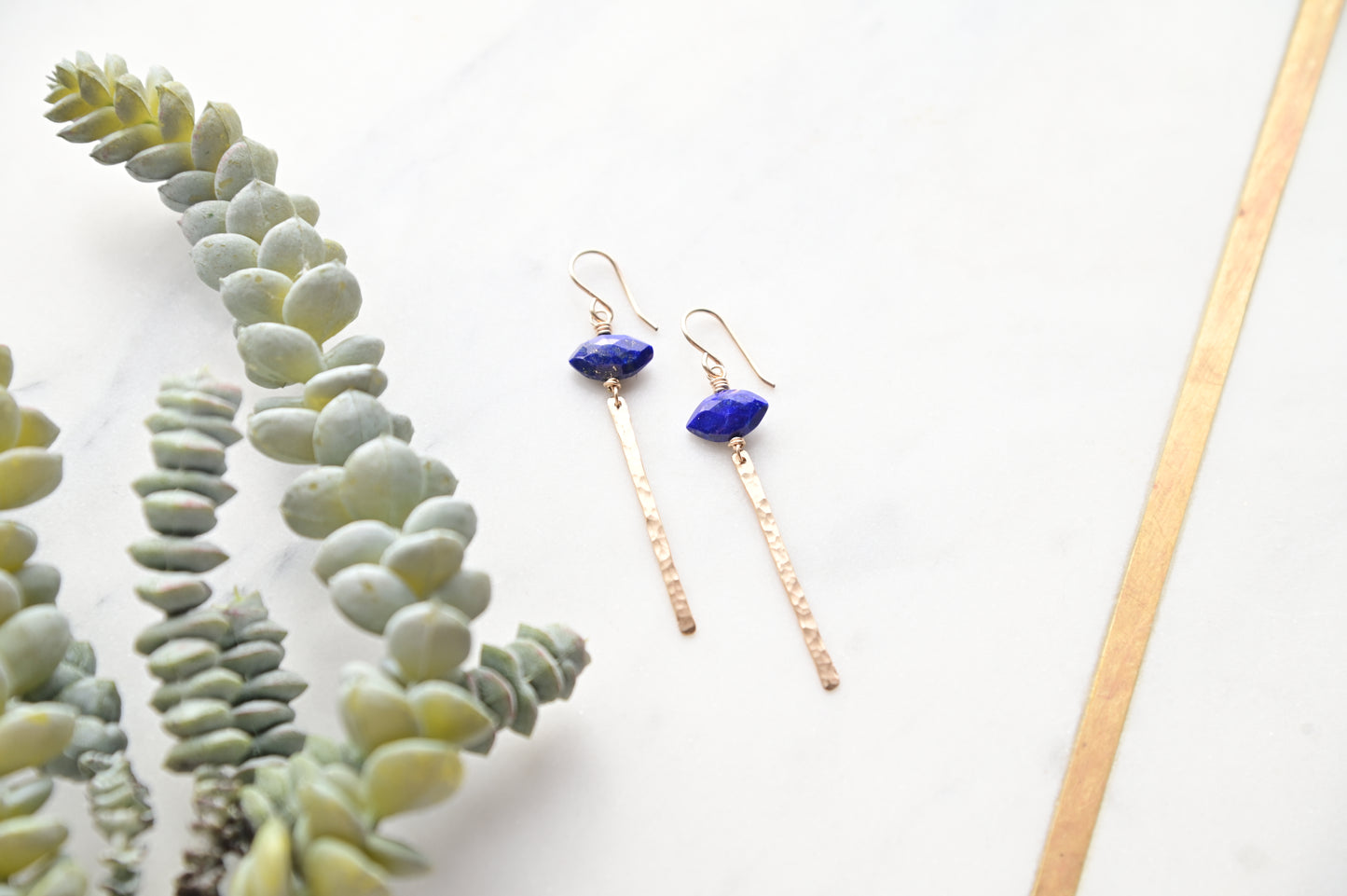 Sticks & Stones: Lapis Lazuli + Gold Necklace + Earrings