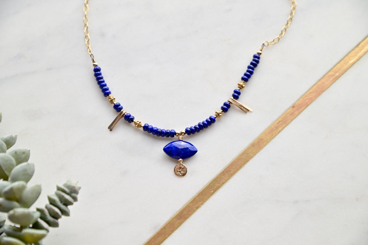 Sticks & Stones: Lapis Lazuli + Gold Necklace + Earrings