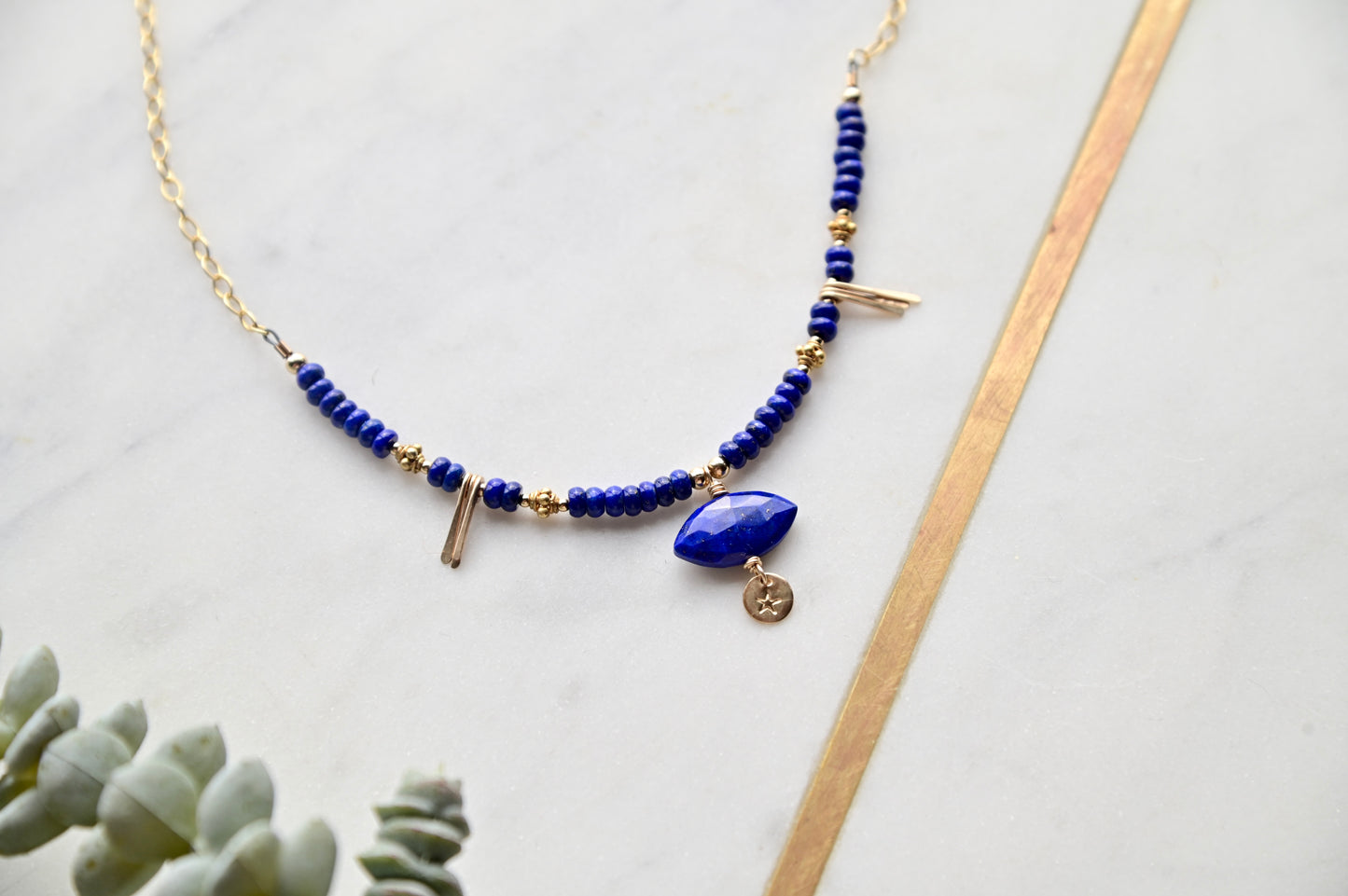 Sticks & Stones: Lapis Lazuli + Gold Necklace + Earrings