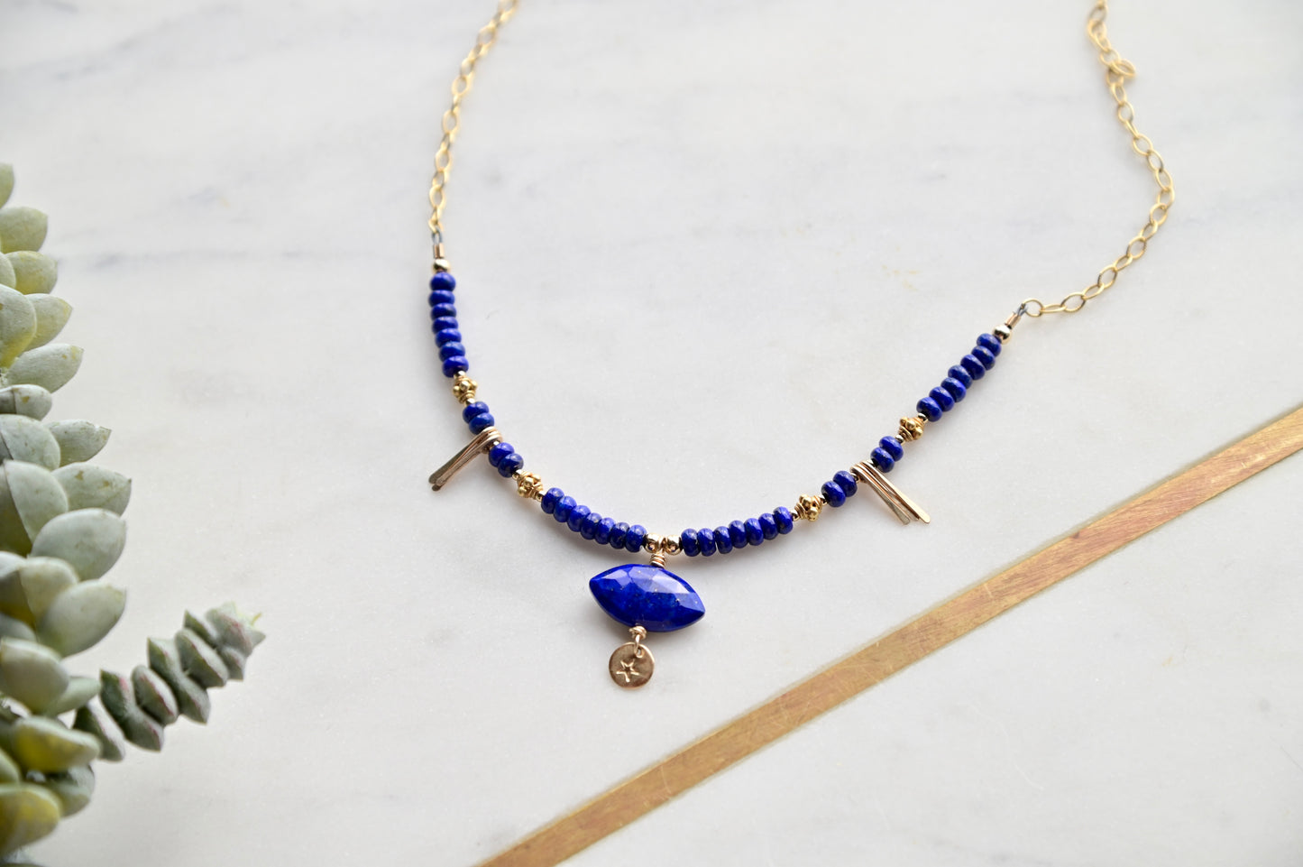 Sticks & Stones: Lapis Lazuli + Gold Necklace + Earrings