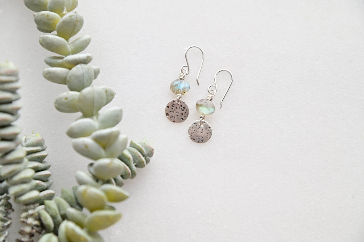 Labradorite Mini Moons Gemstone Earrings