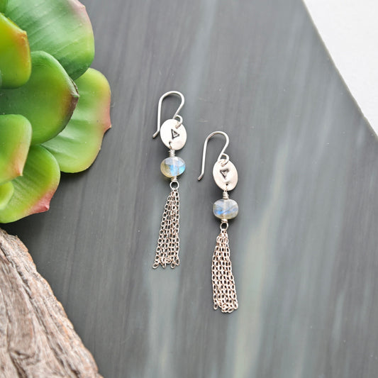 Silver Elements: Labradorite Earrings