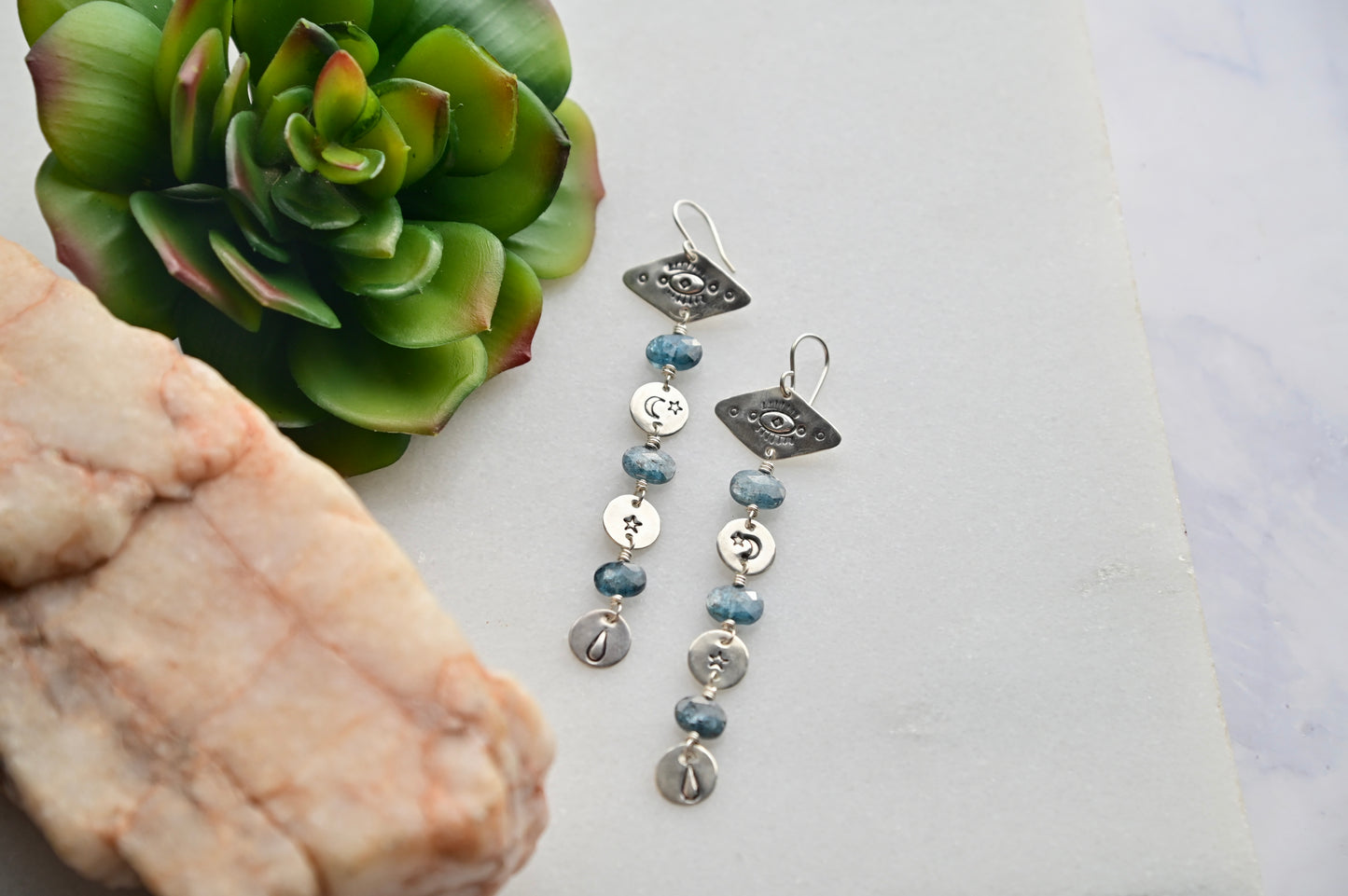 Silver Elements: Apatite Earrings