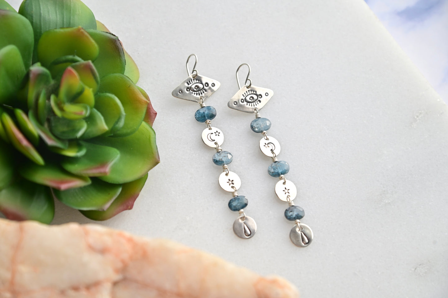 Silver Elements: Apatite Earrings