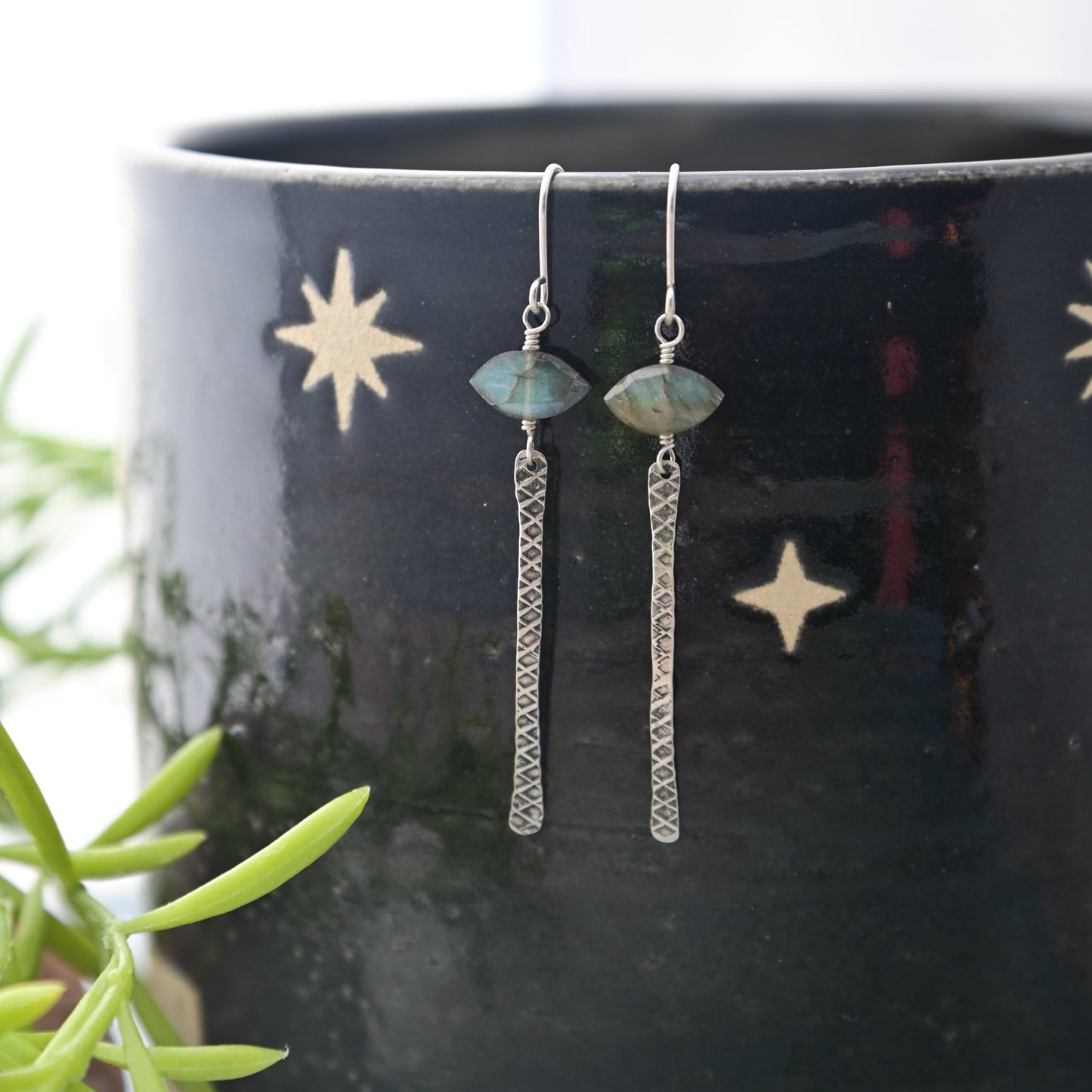 Sticks & Stones: Labradorite + Silver Earrings