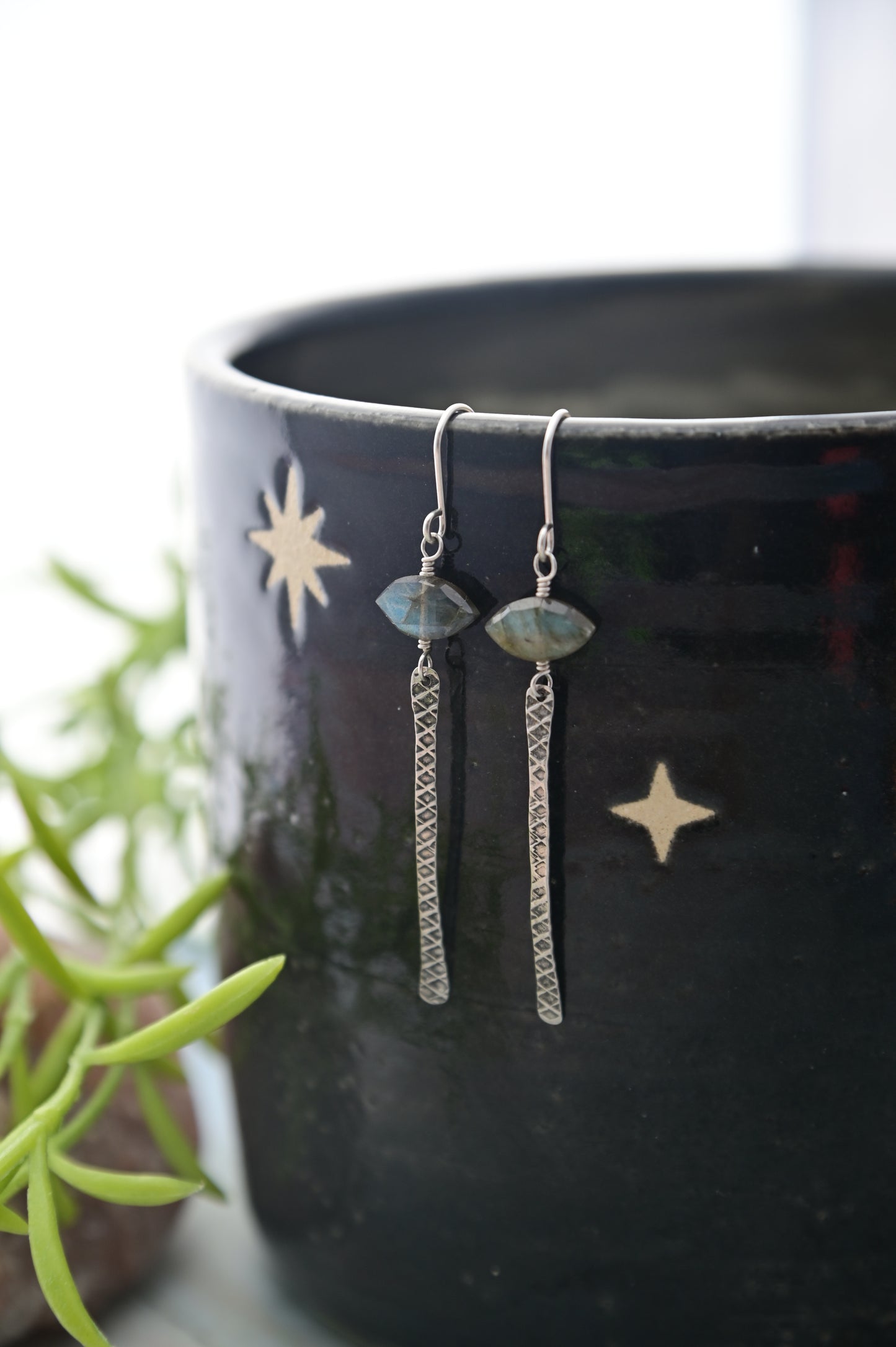 Sticks & Stones: Labradorite + Silver Earrings