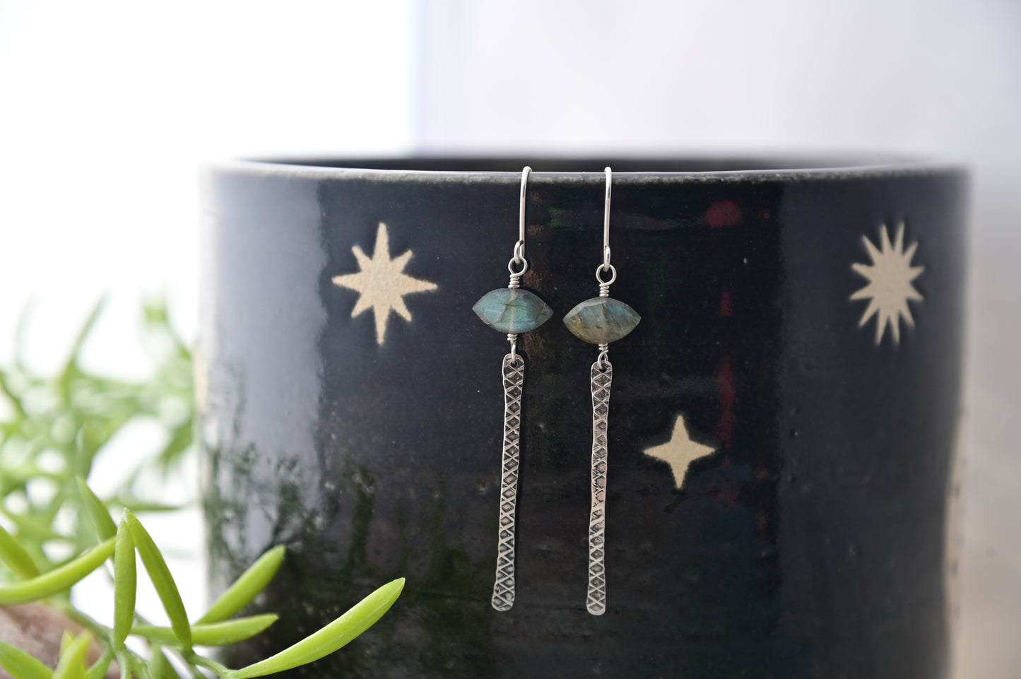 Sticks & Stones: Labradorite + Silver Earrings