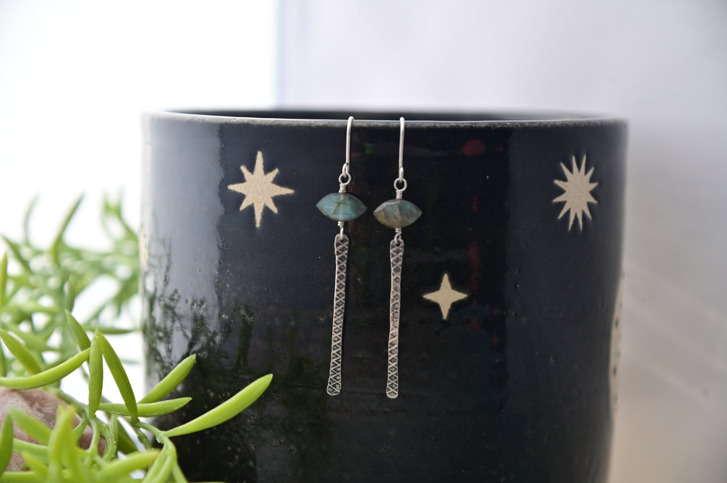 Sticks & Stones: Labradorite + Silver Earrings