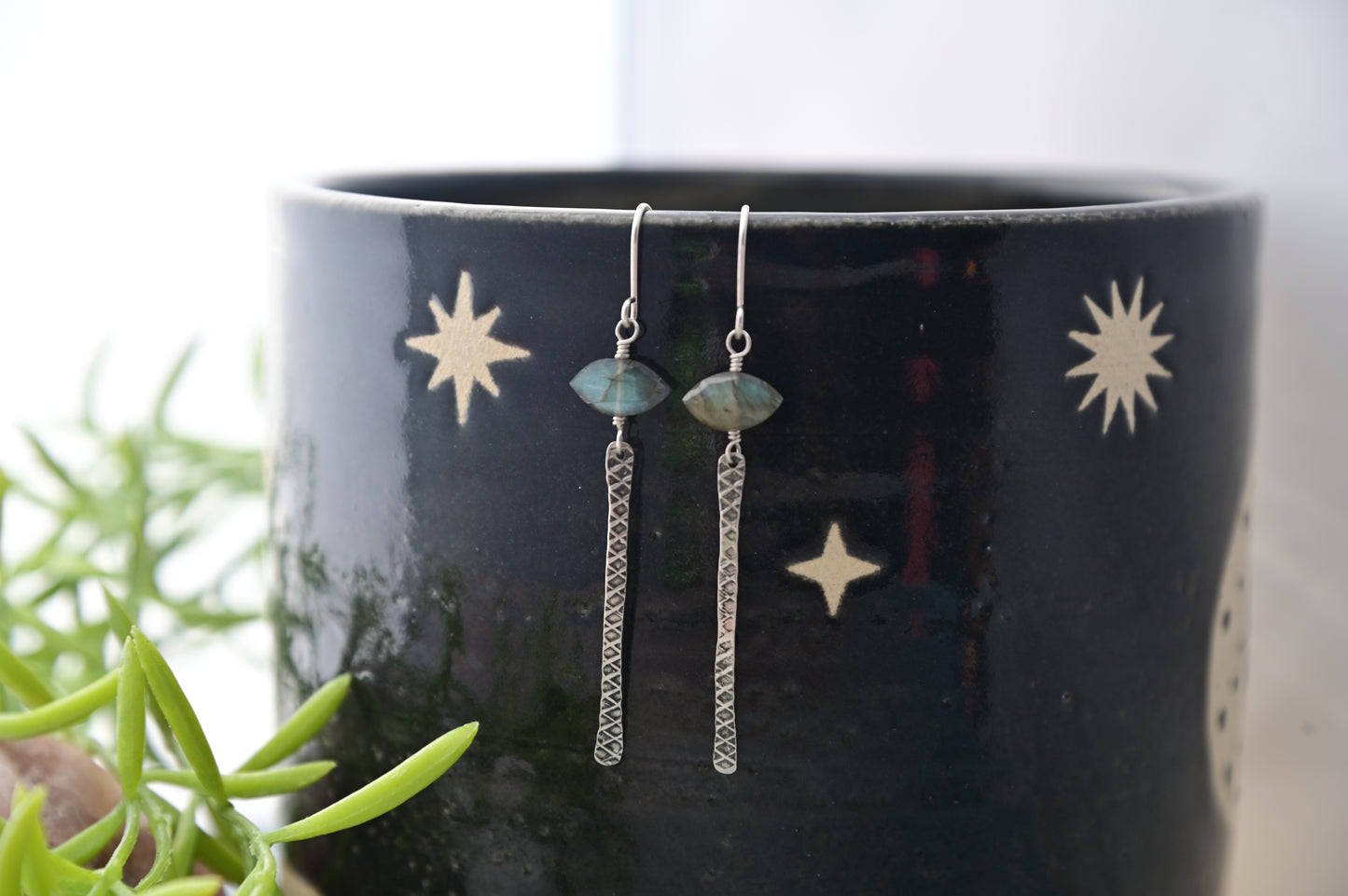 Sticks & Stones: Labradorite + Silver Earrings