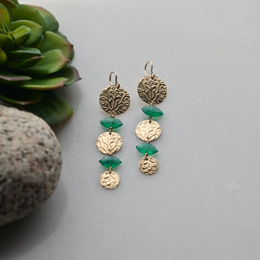 Gold Essentials: Green Onyx Earrings