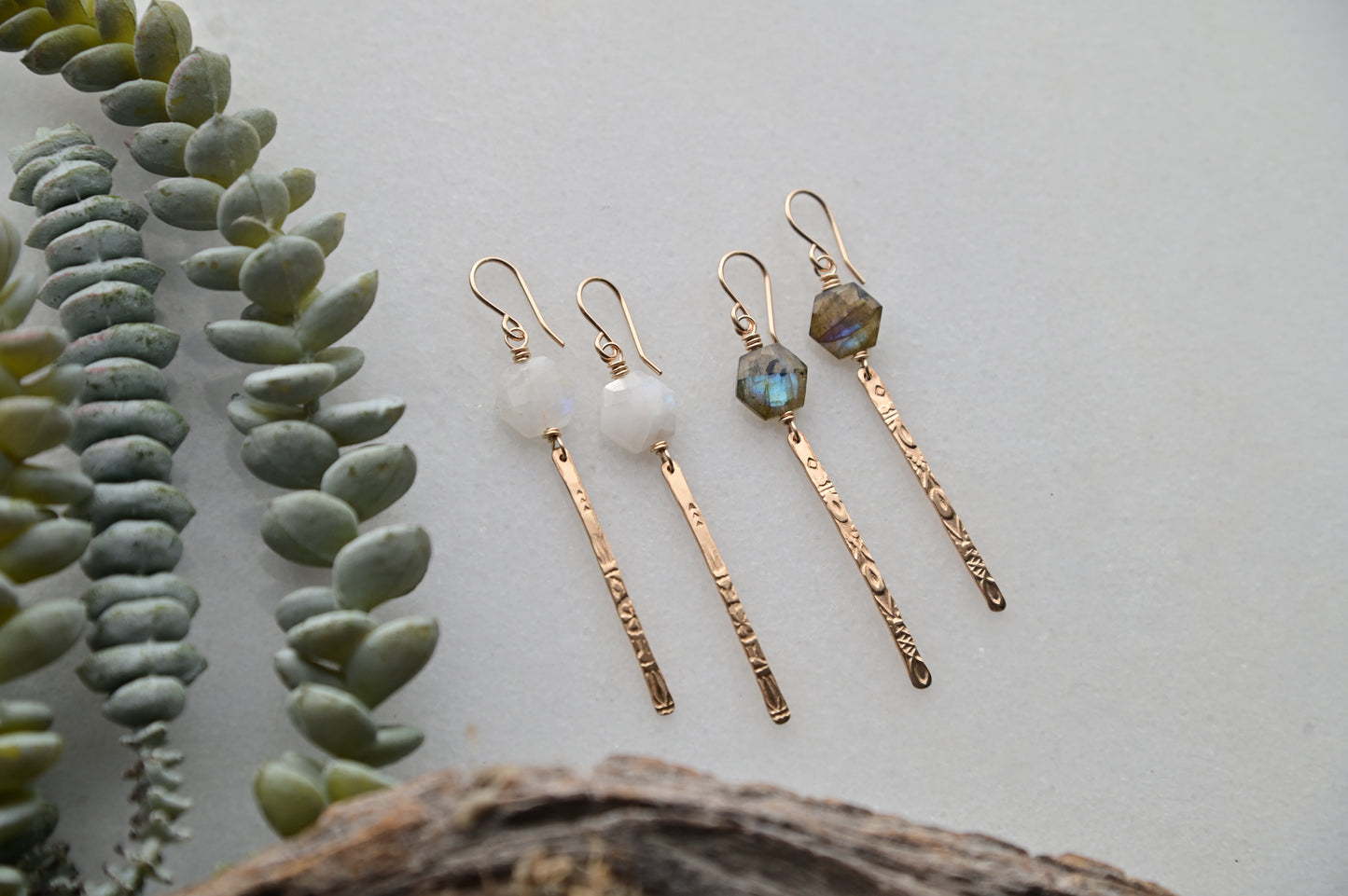 Sticks & Stones: Gemstones + Gold Earrings