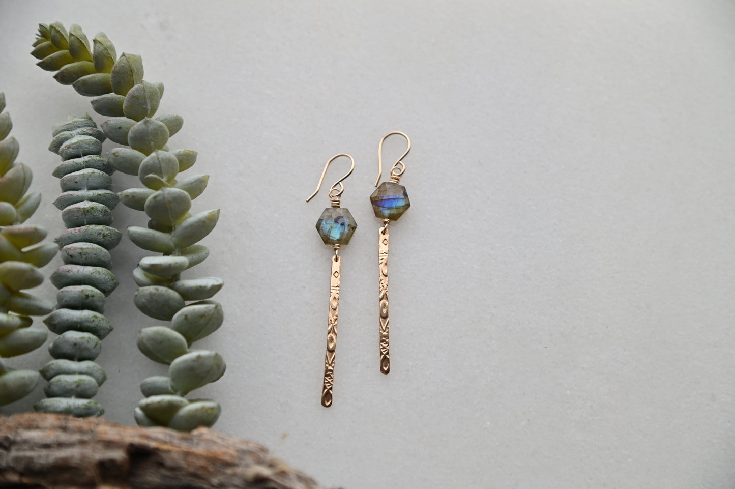 Sticks & Stones: Gemstones + Gold Earrings