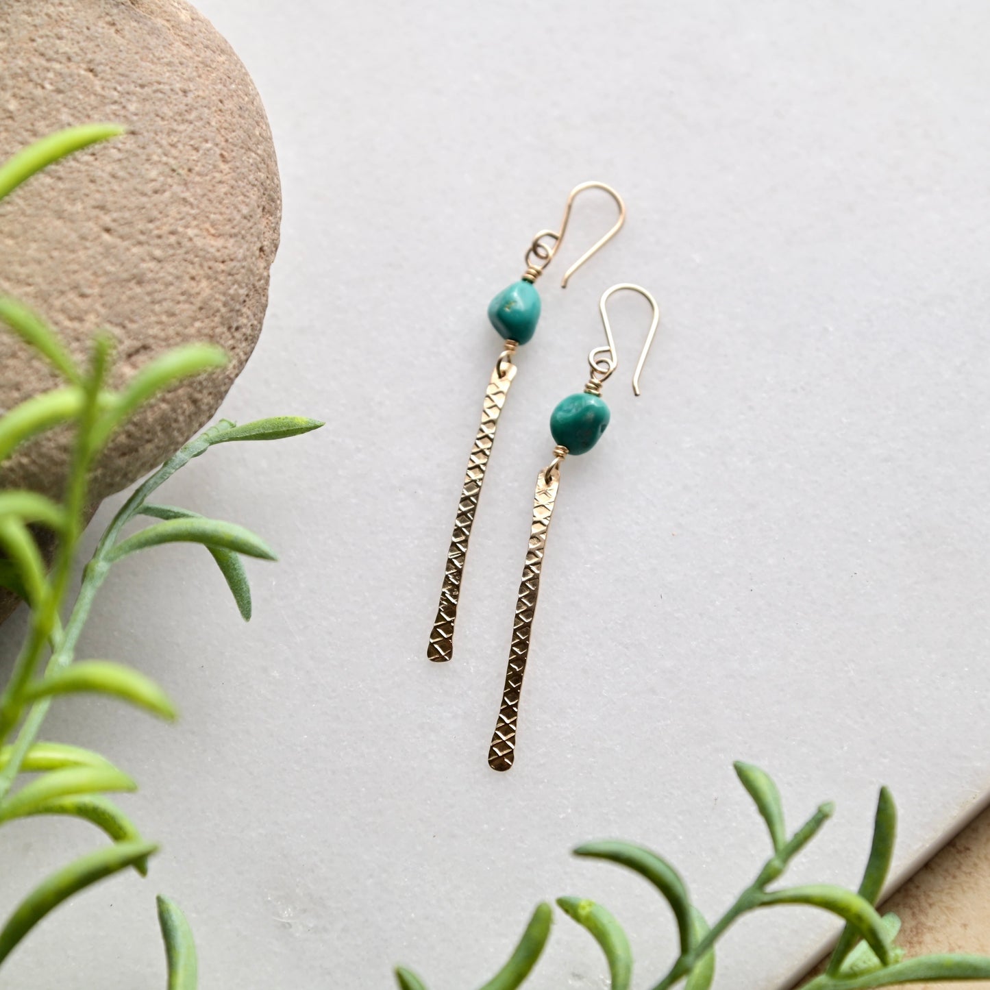 Sticks & Stones: Turquoise + Gold Earrings