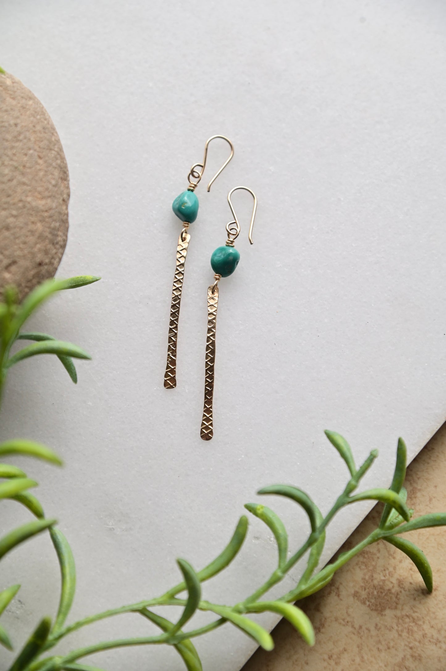 Sticks & Stones: Turquoise + Gold Earrings