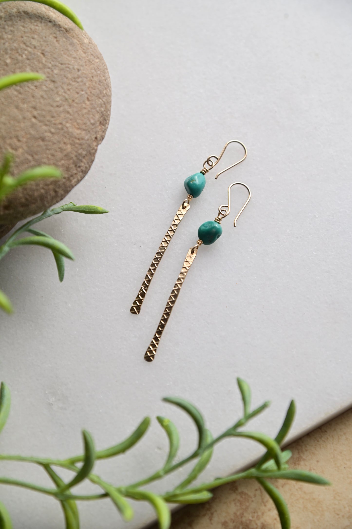 Sticks & Stones: Turquoise + Gold Earrings