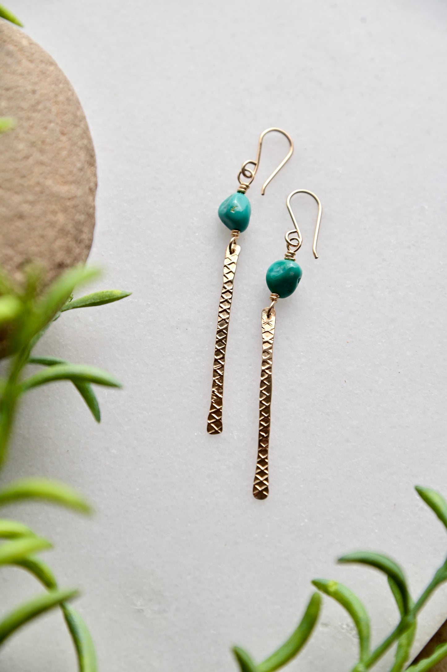 Sticks & Stones: Turquoise + Gold Earrings