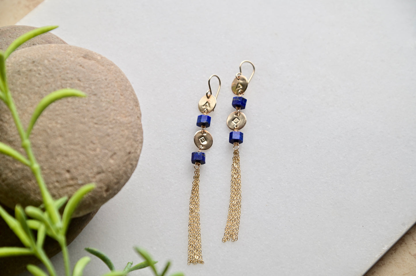 Gold Essentials: Lapis Lazuli + Gold Earrings