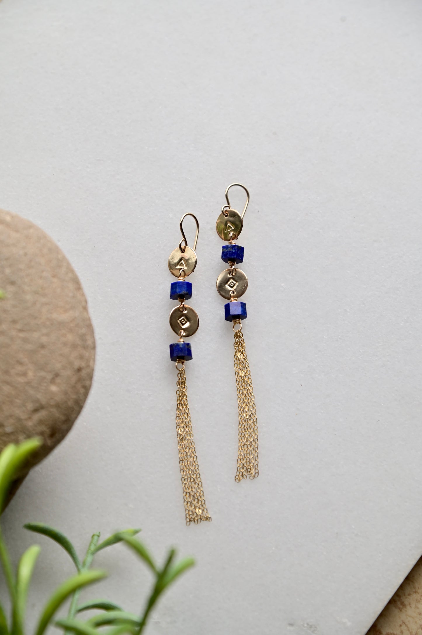 Gold Essentials: Lapis Lazuli + Gold Earrings