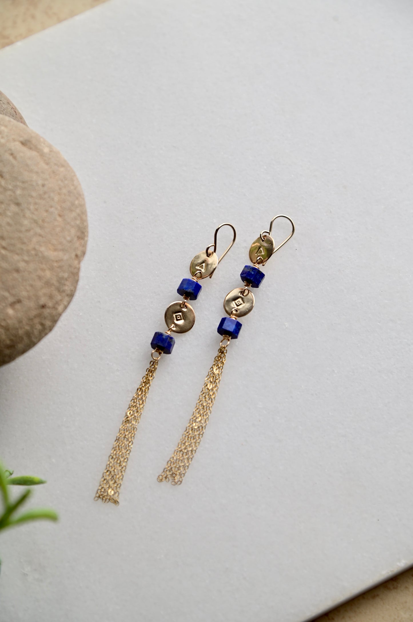 Gold Essentials: Lapis Lazuli + Gold Earrings