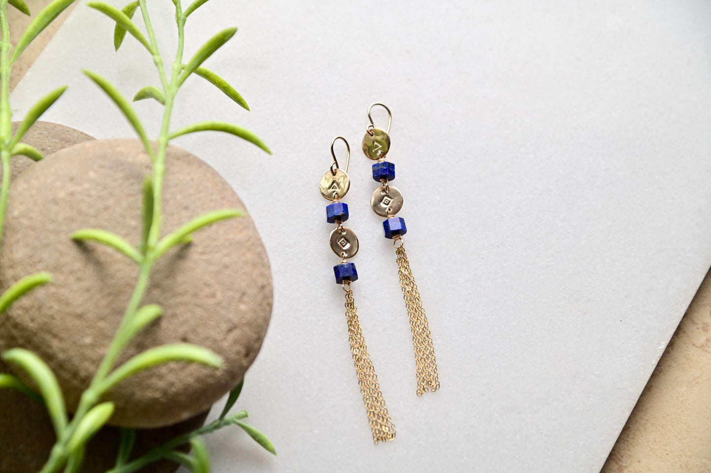 Gold Essentials: Lapis Lazuli + Gold Earrings